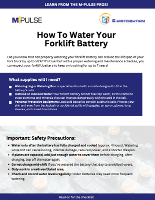 Battery Watering Checklist | M-Pulse
